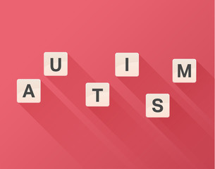 Autism spelled out in letter pieces vector