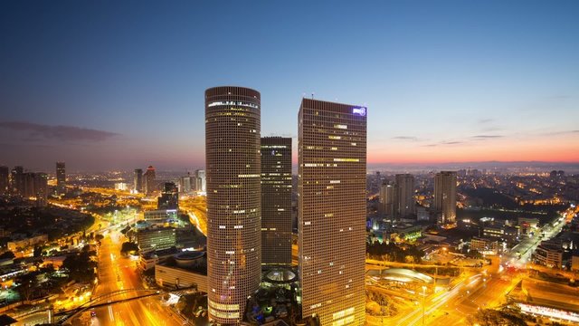 Tel Aviv Skyline-  From Night To Day Time Lapse
Tilt Down