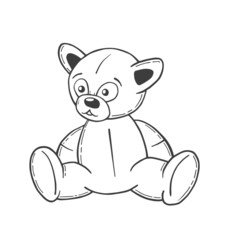 Hand drawn teddy bear in black vector
