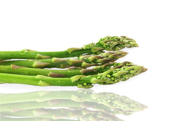 fresh asparagus  in pure white background