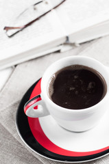 have a nice day with book and cup coffe