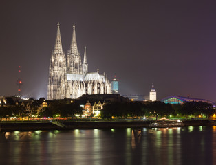 Kolner Dom in Cologne, Germany at night