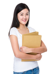 Woman hold with file document