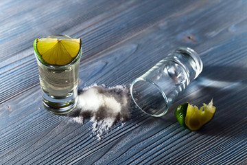 tequila with salt and lime