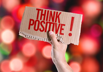 Think Positive! card with colorful background