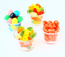 bonbons colorés gélifiés assortiment de couleurs