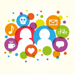 Social network vector internet chat community communication