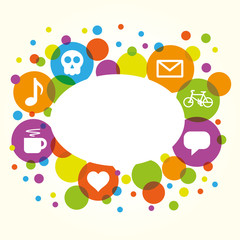 Fototapeta premium Social network vector internet chat community communication