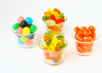 bonbons colorés gélifiés assortiment de couleurs