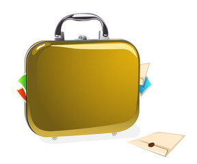 metallic case with document