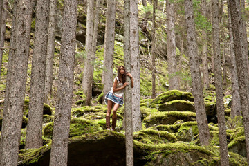 fairy in the woods - dreamy moss covered woods