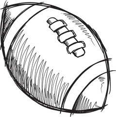Doodle Sketch Football Vector Illustration Art