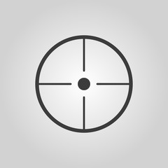 The crosshair icon. Search symbol. Flat