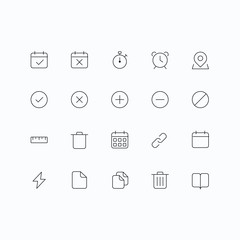 Outline vector icons for web and mobile