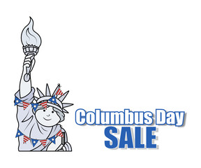 Statue of Liberty Columbus Day Sale Banner