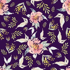 Seamless pattern of flowers