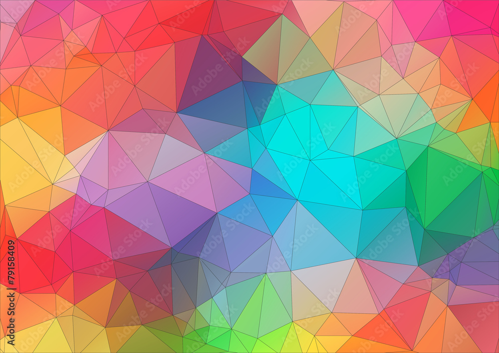 Wall mural abstract 2d triangle colorful background
