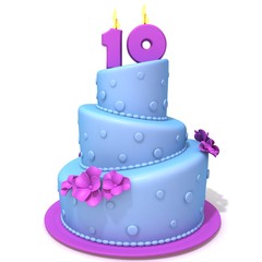 Birthday cake with number ten