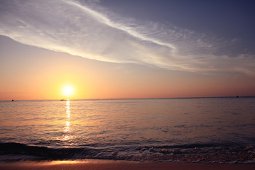Sea beach sunset gold