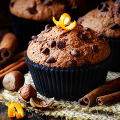 Homemade Orange Chocolate chip and cinnamon muffin