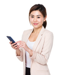 Young businesswoman use of cellphone
