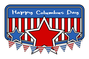 Retro Columbus Day Stars Banner Vector