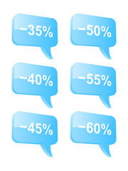 Discount speech bubbles. Part two. Vector illustration