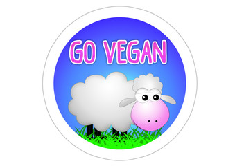 Go Vegan - Aufkleber - Sticker