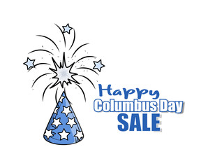 Firework Columbus Day Sale Banner