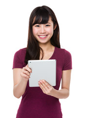 Fototapeta premium Woman use of tablet