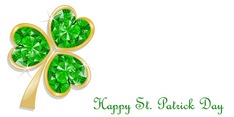 Three leaf clover diamond for St. Patrick's day