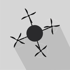 black drone with four helices