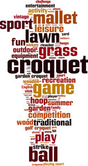 Croquet word cloud concept. Vector illustration