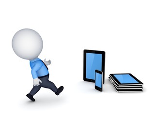 Tablet pc and mobile phone.