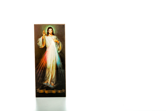 Merciful Jesus, I trust in You image on white isolated icon