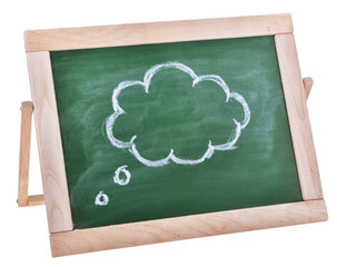 schoolboard with cloud in wooden frame