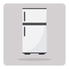 Vector of flat icon, refrigerator on isolated background