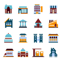 Flat city infographics. vector buildings