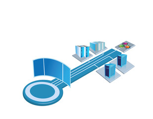 Fototapeta premium Enterprise System integration architecture and monitoring 
