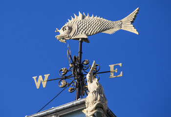 Fish Weather Vane at Old Billingsgate Market in London