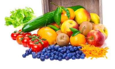 Obst, Gemüse, ausgekippt