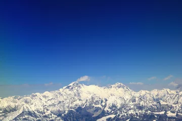 Photo sur Plexiglas Cho Oyu Vue aérienne des pics Cho Oyu et Gyachung Kang. Népal. 1110