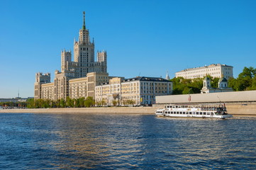 View of Kotelnicheskaya Embankment by  Moscow River