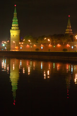 Fototapeta premium view of Moscow Kremlin at night, Russia