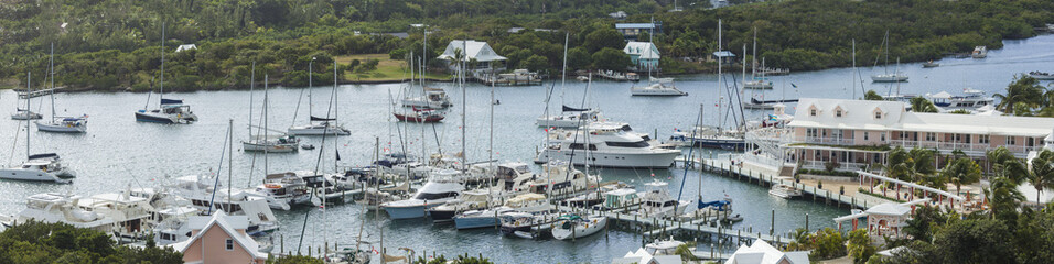 aerial panorama of Elbow Cay, Bahamas