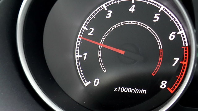 The video shows modern car dashboard. Clous up.