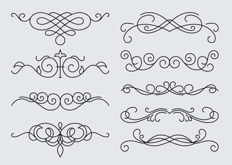 monograms menu design, calligraphic