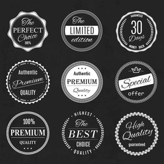 retro vintage quality and guarantee labels
