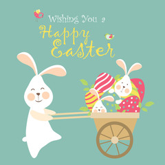 Easter bunnies and easter eggs