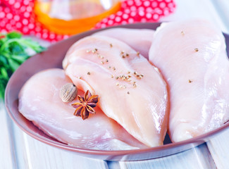 raw chicken fillet
